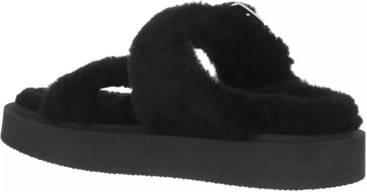 giuseppe zanotti Zwarte Slipper met Gespen Black Dames