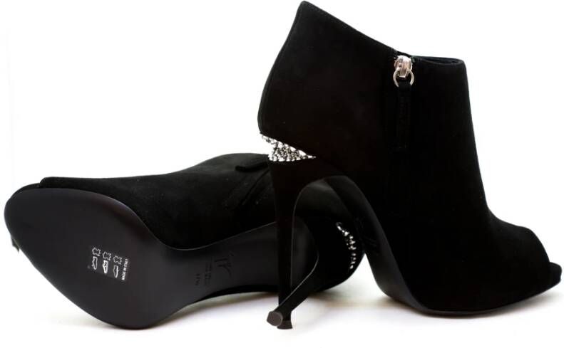 giuseppe zanotti Zwarte Suède Enkellaars Black Dames