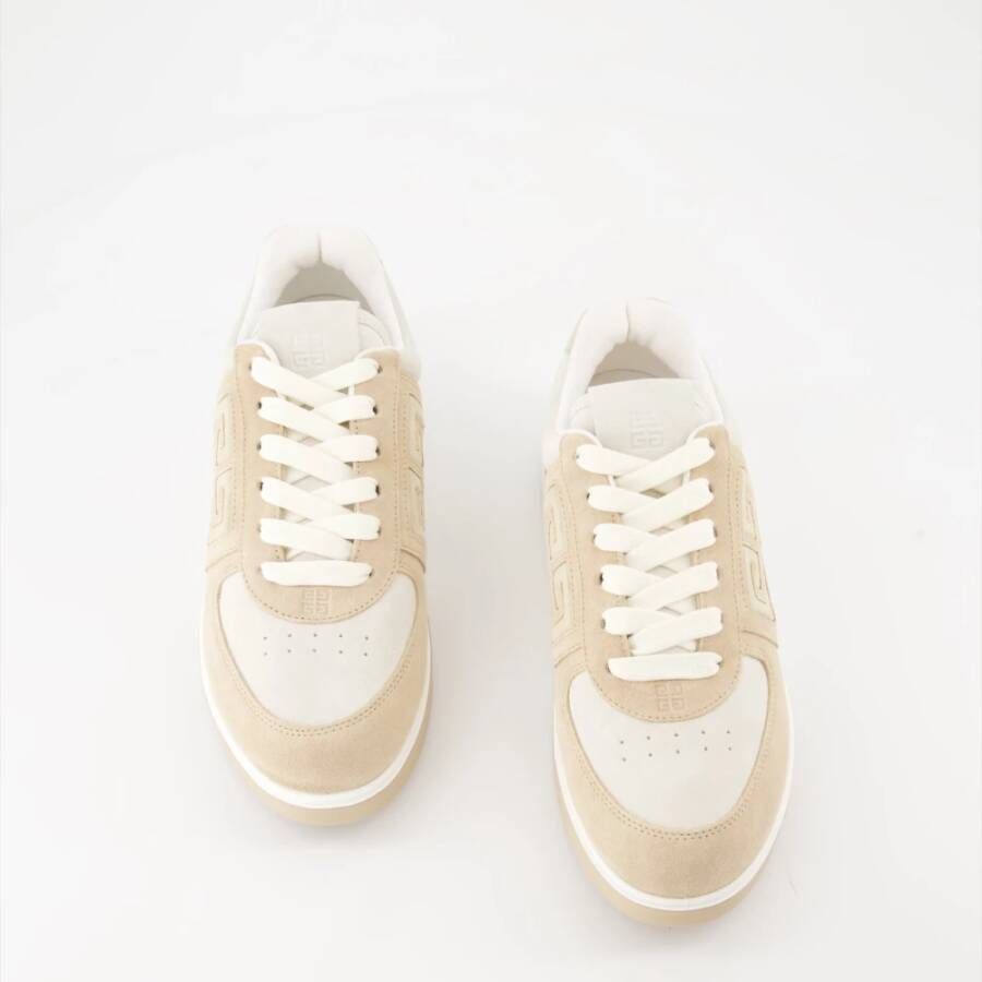 Givenchy Bicolor Leren en Suède Sneakers Beige Dames