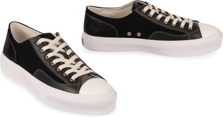 Givenchy Canvas Leren Sneakers Ronde Neus Black Heren