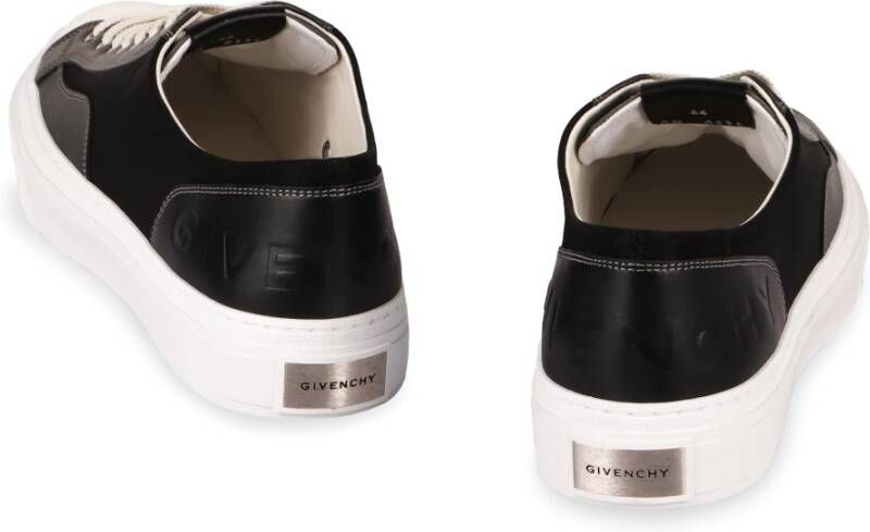 Givenchy Canvas Leren Sneakers Ronde Neus Black Heren