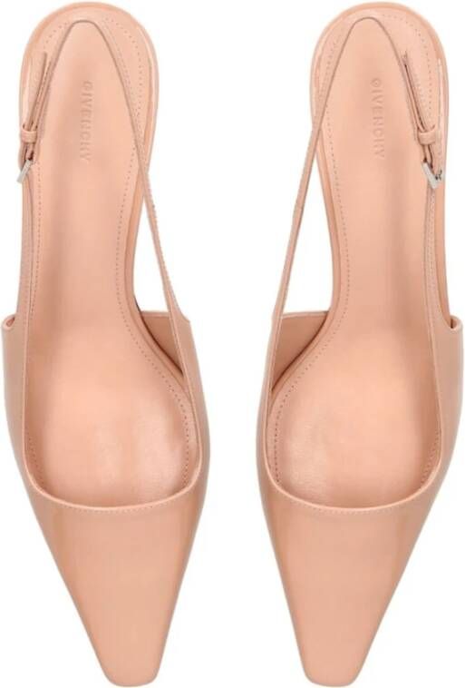 Givenchy Cube Slingback Pumps Leer Amandel Teen Beige Dames