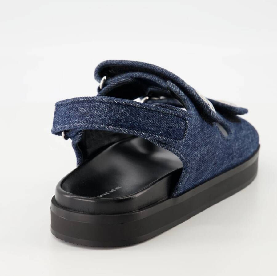 Givenchy Denim 4G Sandalen met Scratch Sluiting Blue Dames