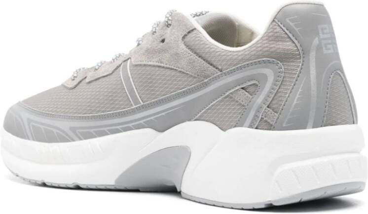 Givenchy Grijze Sneakers Mesh Leren Afwerking Gray Heren