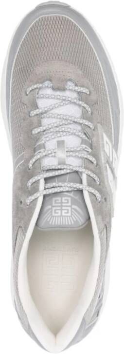 Givenchy Grijze Sneakers Mesh Leren Afwerking Gray Heren