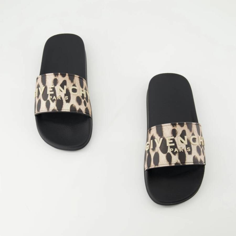 Givenchy Luipaardprint Slippers Stijlvol Comfortabel Vrouwen Black Dames