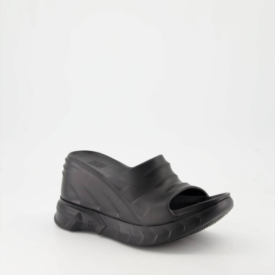 Givenchy Marshmallow Sleehak Sandalen Zwart Rubber Black Dames