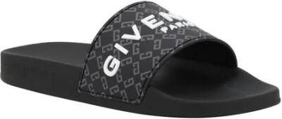 Givenchy Monogram Slip-On Sandalen met Platte Zool Black Heren