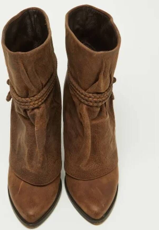 Givenchy Pre-owned Leather boots Brown Dames