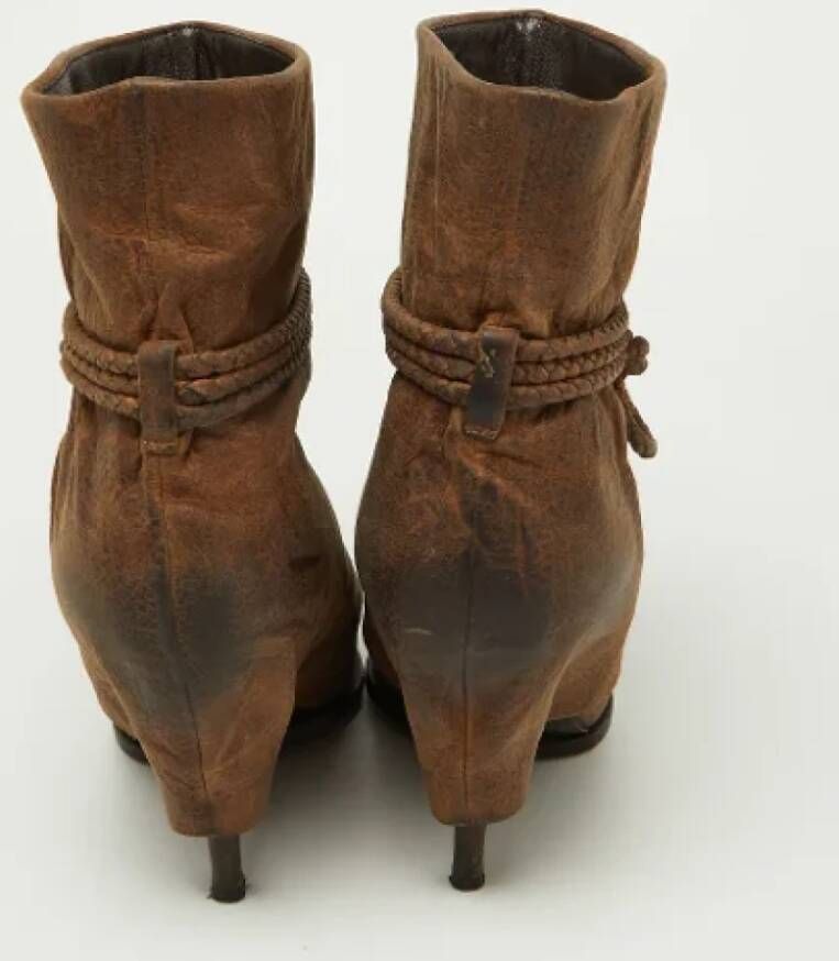 Givenchy Pre-owned Leather boots Brown Dames