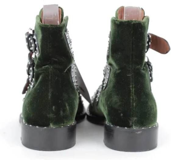 Givenchy Pre-owned Velvet boots Green Dames