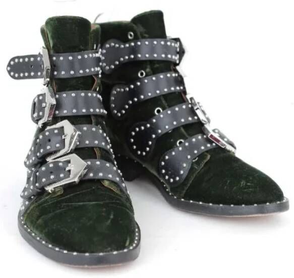 Givenchy Pre-owned Velvet boots Green Dames