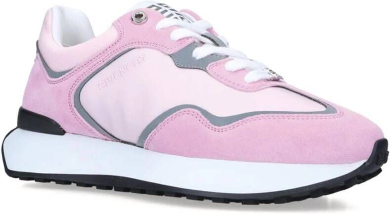 Givenchy Roze Geborduurde Leren Sneaker Pink Heren