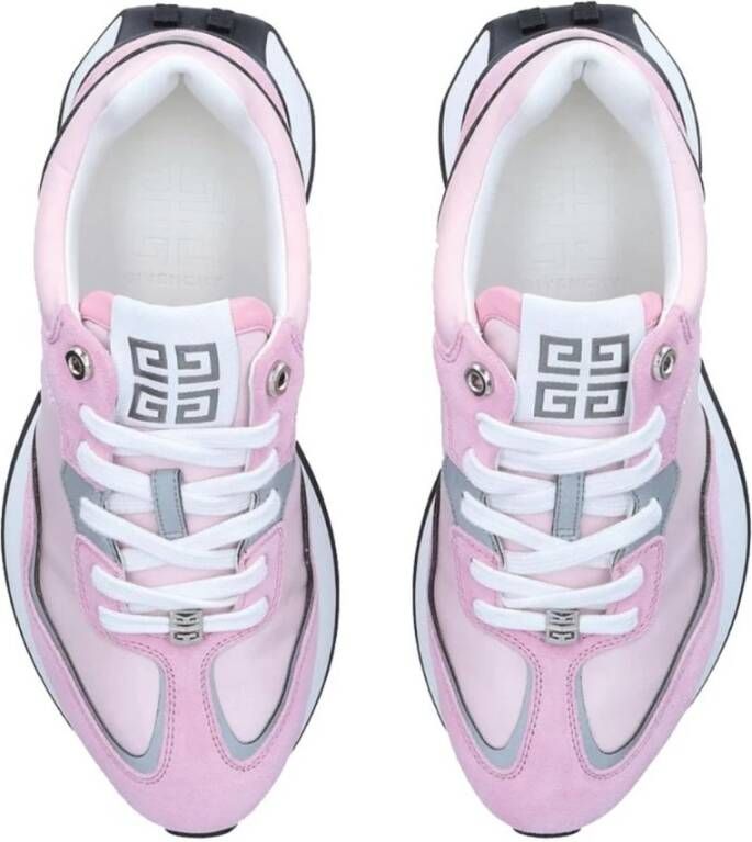 Givenchy Roze Geborduurde Leren Sneaker Pink Heren