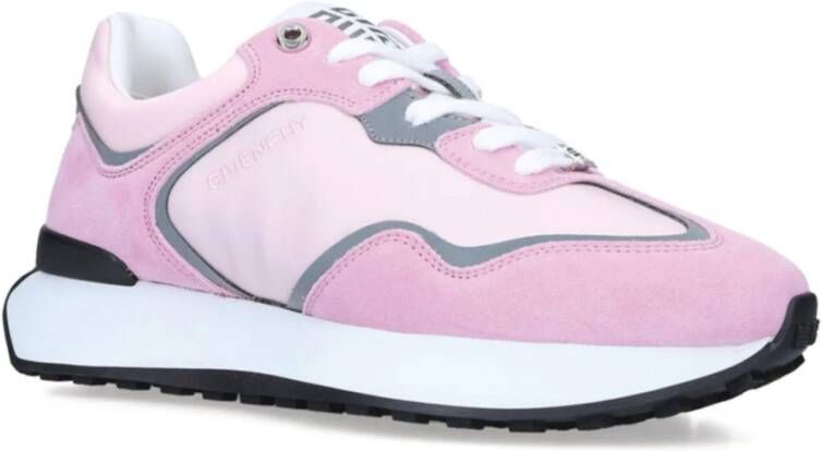 Givenchy Roze Suède Sneakers met Stoffen Details Pink Dames