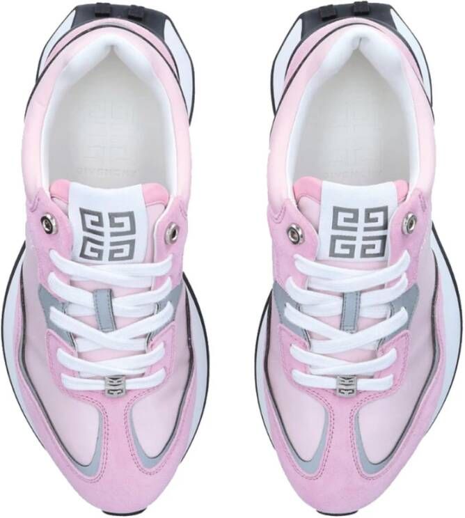 Givenchy Roze Suède Sneakers met Stoffen Details Pink Dames