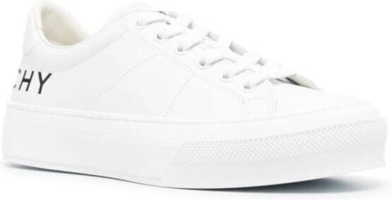 Givenchy Logo-Print Leren Lage Sneakers Wit Dames