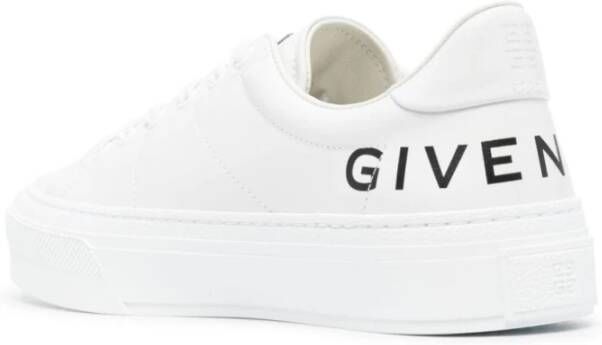 Givenchy Logo-Print Leren Lage Sneakers Wit Dames