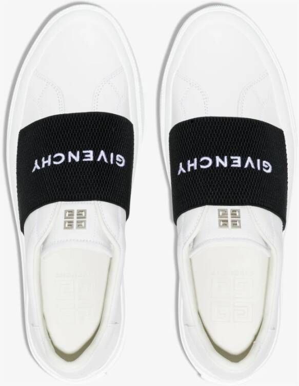 Givenchy Leren Sneakers Zwart Wit Logo Rubber White Dames - Foto 13