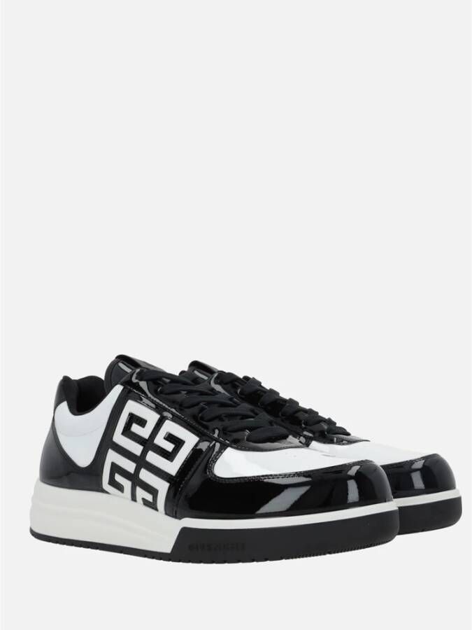 Givenchy Zwarte 4G Geëmbosseerde Leren Sneakers Zwart Heren