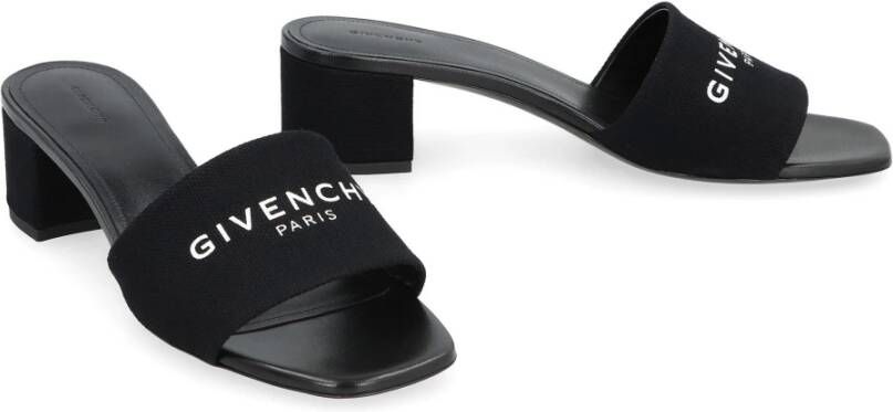 Givenchy Vierkante Neus 4G Stoffen Muiltjes Black Dames