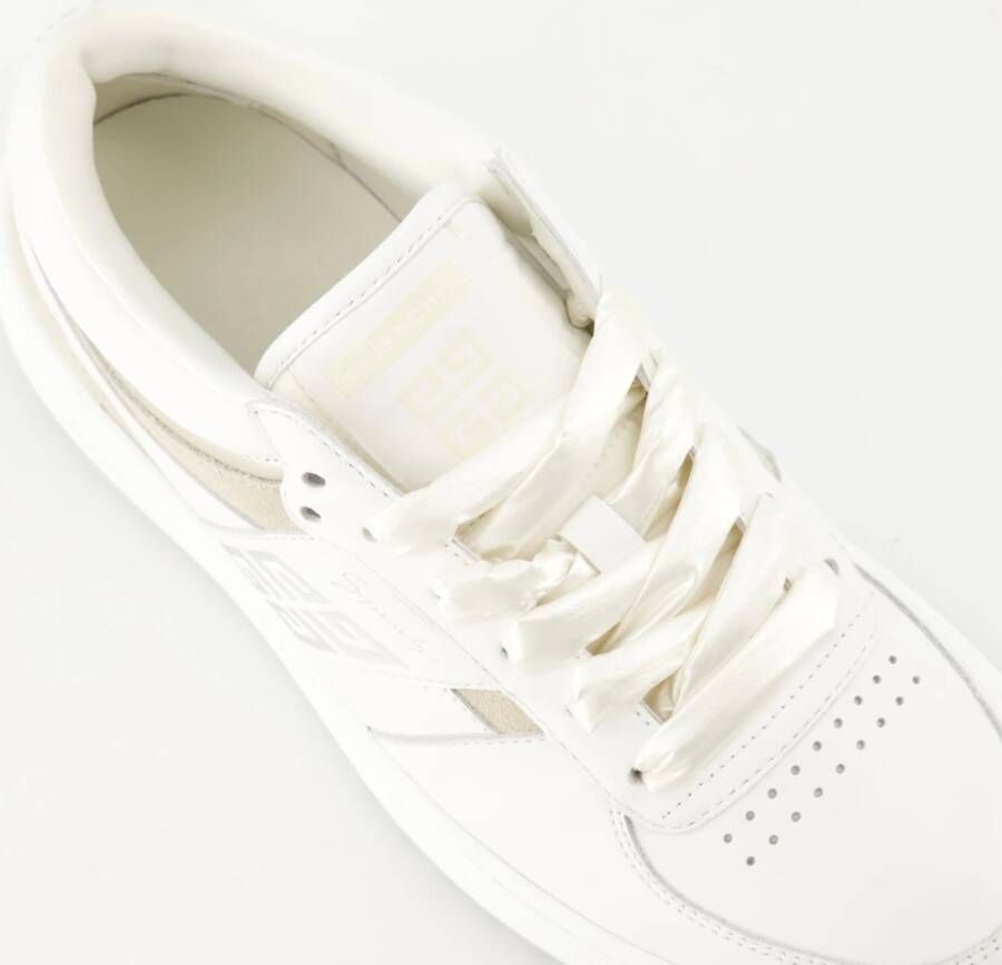 Givenchy Witte Beige Leren Suède Sneakers White Dames