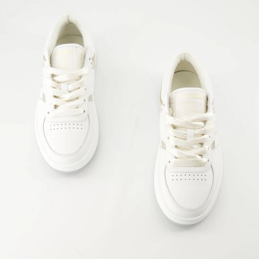 Givenchy Witte Beige Leren Suède Sneakers White Dames