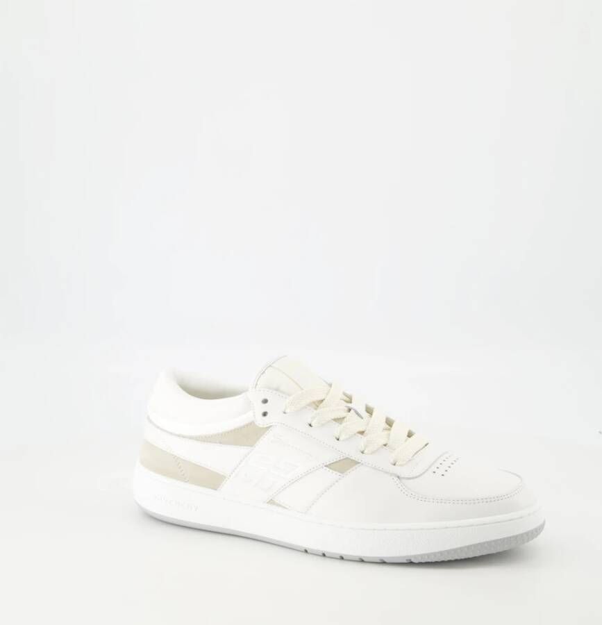 Givenchy Witte en Beige Leren Sneakers White Heren