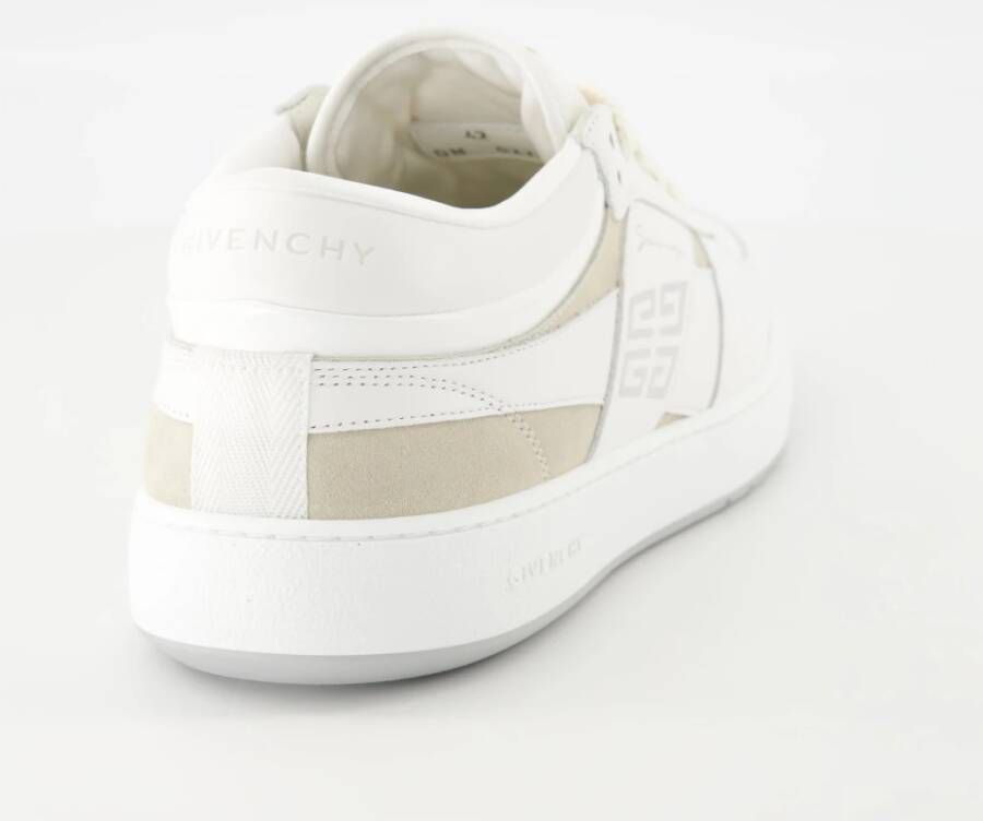 Givenchy Witte en Beige Leren Sneakers White Heren