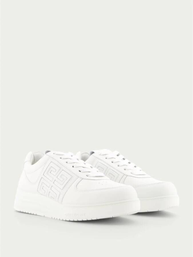 Givenchy Witte Leren Lage Sneakers White Dames