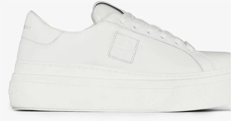 Givenchy Witte Leren Sneakers met 4G Patch White Dames