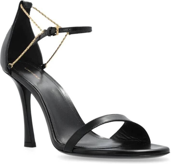 Givenchy Zwarte Enkelband Hoge Hak Sandalen Black Dames