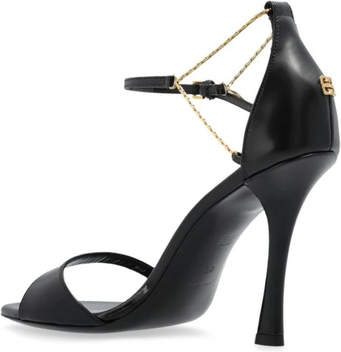 Givenchy Zwarte Enkelband Hoge Hak Sandalen Black Dames