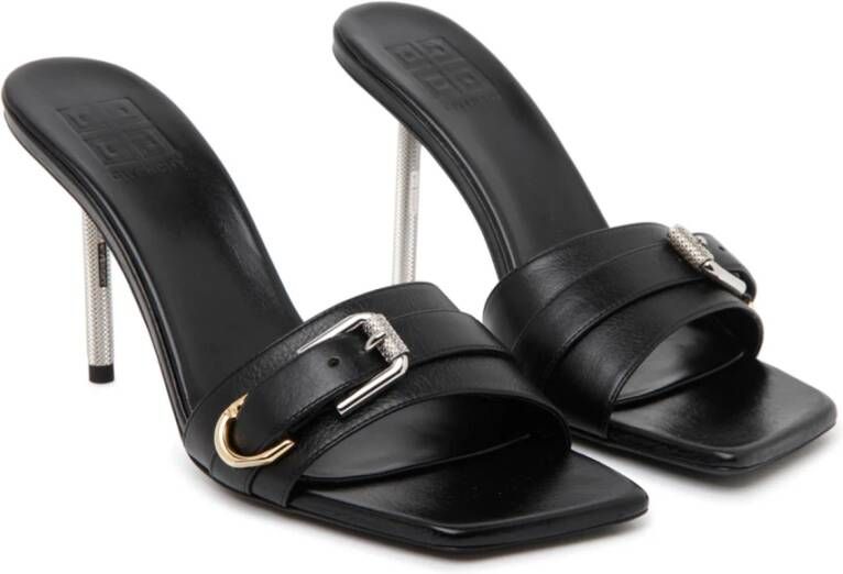 Givenchy Zwarte kalfsleren Voyou-sandalen Zwart Dames