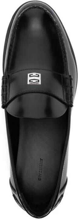 Givenchy Zwarte Leren Loafer met 4G Plaque Black Heren