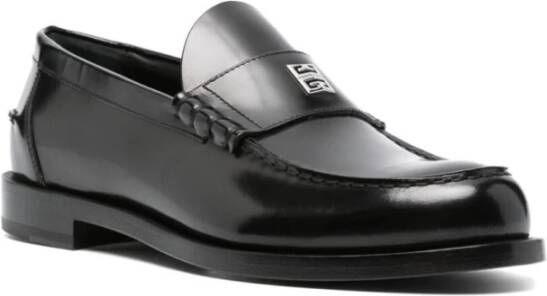 Givenchy Zwarte Leren Loafer met 4G Plaque Black Heren