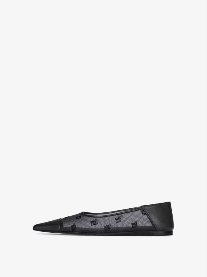 Givenchy Zwarte Leren Puntige Ballerina Schoenen Black Dames