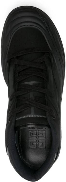 Givenchy Zwarte Leren Sneakers met Logodetail Black Heren