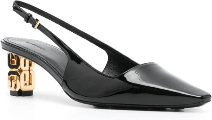 Givenchy Zwarte Lakleren Slingback Hakken Black Dames