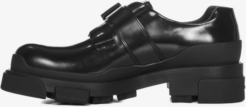 Givenchy Zwarte platte schoenen met verstelbare riem en 4G metalen gesp Black Heren