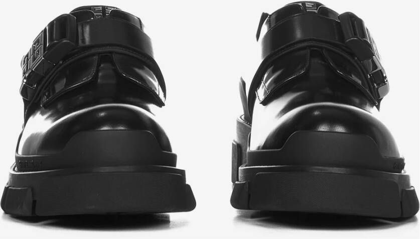 Givenchy Zwarte platte schoenen met verstelbare riem en 4G metalen gesp Black Heren