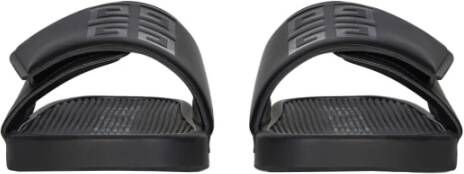 Givenchy Zwarte Slide Platte Sandalen Black Heren