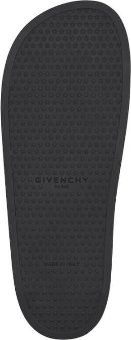 Givenchy Zwarte Slide Platte Sandalen Black Heren