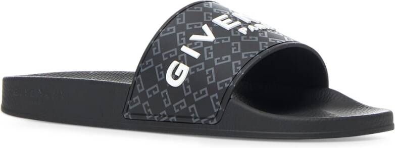 Givenchy Zwarte Slip-On Monogram Rubberen Schoenen Black Heren