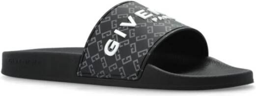 Givenchy Zwarte Slip-On Sandalen met Logo Black Heren