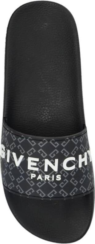 Givenchy Zwarte Slip-On Sandalen met Logo Black Heren