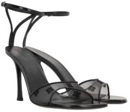 Givenchy Zwarte Transparante 4G Plumetis Sandalen Black Dames