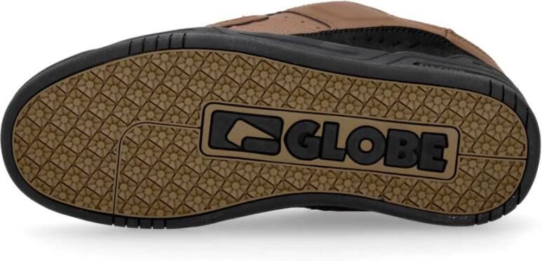 Globe Bruin Zwarte Skate Schoenen Leren Bovenkant Brown Heren