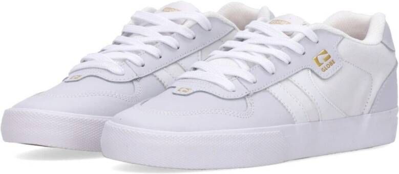 Globe Wit Goud Skate Schoenen Vulcanized Vetersluiting White Heren