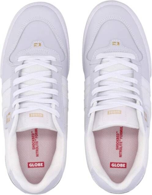 Globe Wit Goud Skate Schoenen Vulcanized Vetersluiting White Heren